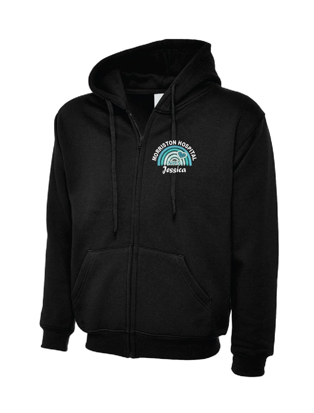 Blue Rainbow Hoodie Black