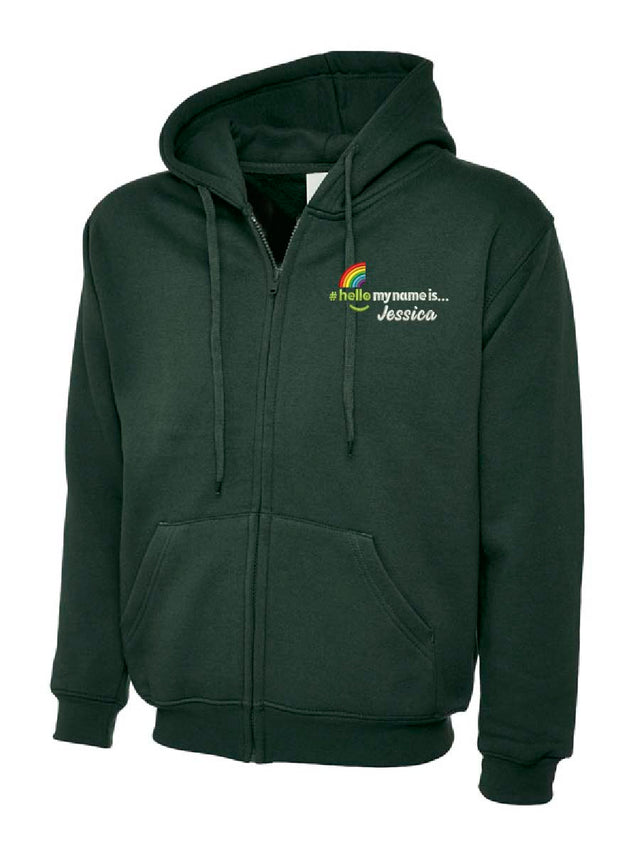 NHS Hello My Name Is Hoodie Bottle Green