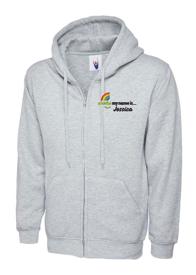 Hello My Name Is Hoodie Heather Grey