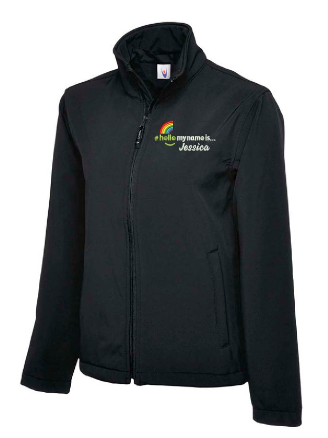 Hello My Name Is Softshell Jacket Black