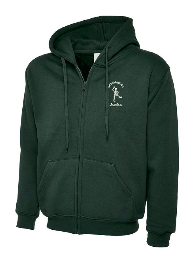 NHS Orthopaedics Zip Hoodie Bottle Green