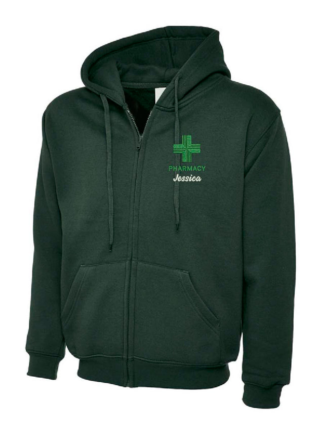 Pharmacy Hoodie With Logo Bottle Green
