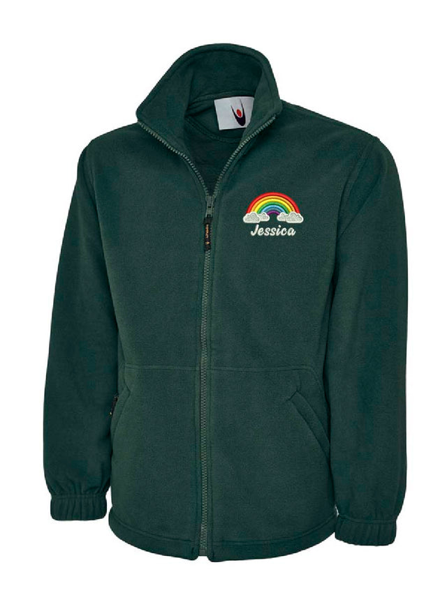 Rainbow Clouds Fleece Bottle Green