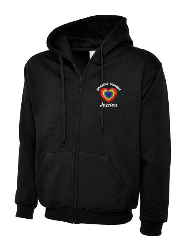 Student Midwife Heart Hoodie Black