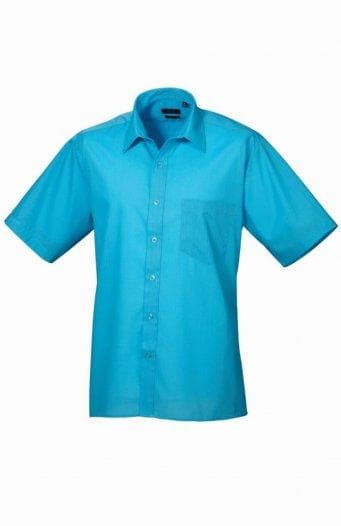 Mid Blue Short Sleeve Male Shirt