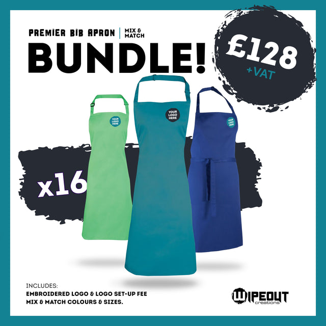 Personalised Bib Aprons bundle with free logo
