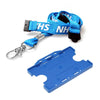 NHS Lanyard & Card Holder / Double Breakaway With Metal Clip, Single Sided ID Card Holder