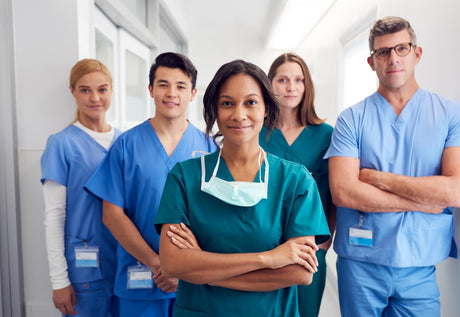 NHS Staff with embroidered uniform