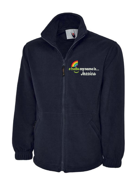 Fleece Jacket with hello my name is logo