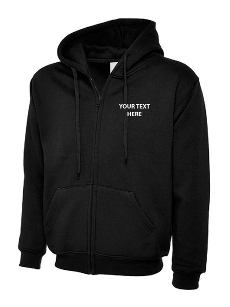 Hoodie with Embroidered Text Logo Black
