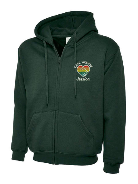 Care Worker Hoodie Bottle Green