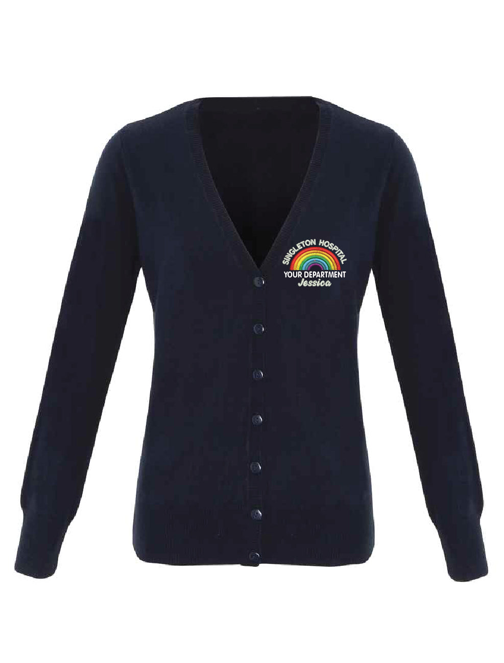 NHS Cardigan Personalized Rainbow Staff Uniform