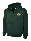 Rainbow with Clouds Hoodie Bottle Green