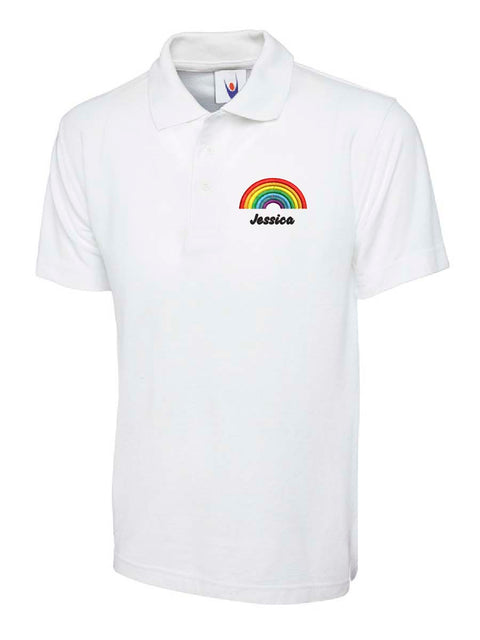 Rainbow Polo Shirt White