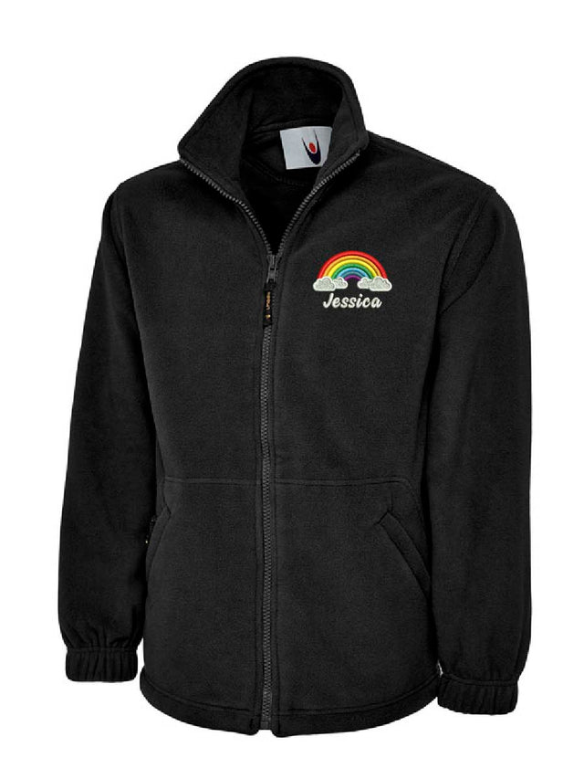 Rainbow Clouds Fleece Jacket Black