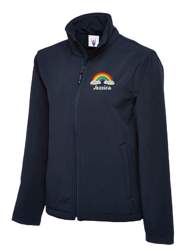 Rainbow With Clouds Softshell Jacket Navy