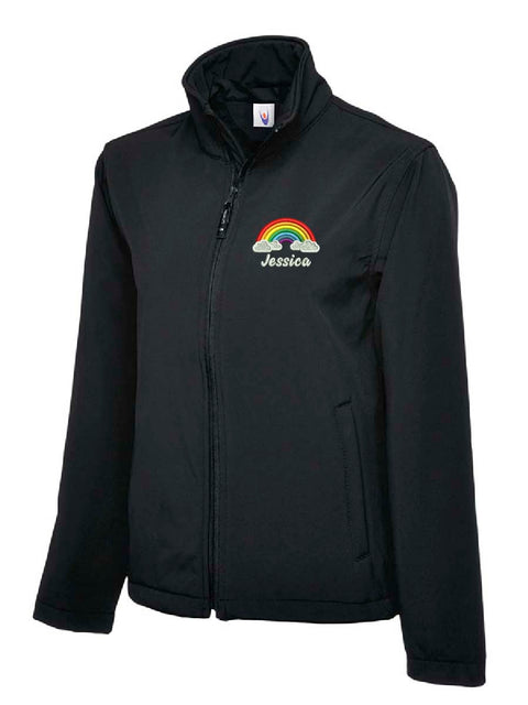 Rainbow With Clouds Softshell Black
