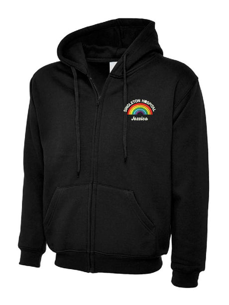 Rainbow Zip Hoodie Black