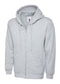 Zip Hoodie plain Heather Grey
