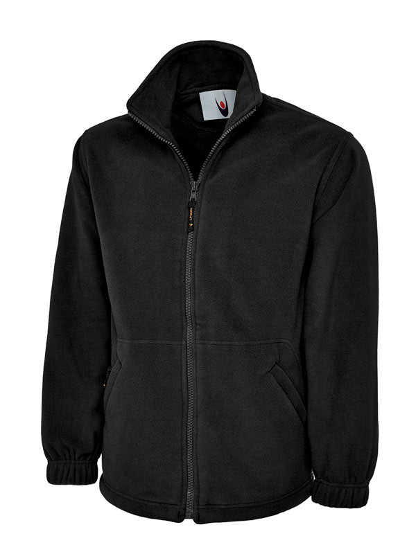Full Zip Fleece plain Black