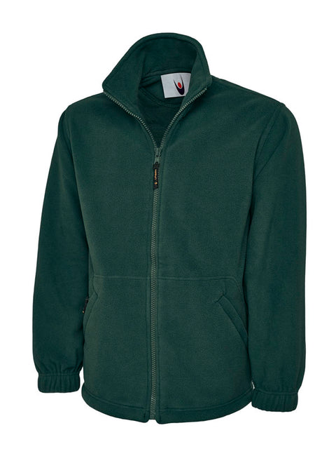 Full Zip Fleece plain Bottle Green