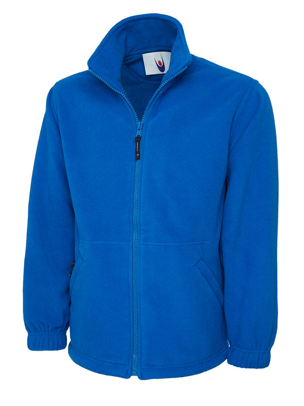 Full Zip Fleece plain Royal Blue