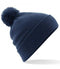 Pom Pom Navy Blue Beanie