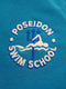 Poseidon Swim School logo on a clothing