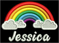 Rainbow With Clouds Fleece Jacket example logo