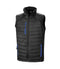 Black Padded Gilet with blue zippers