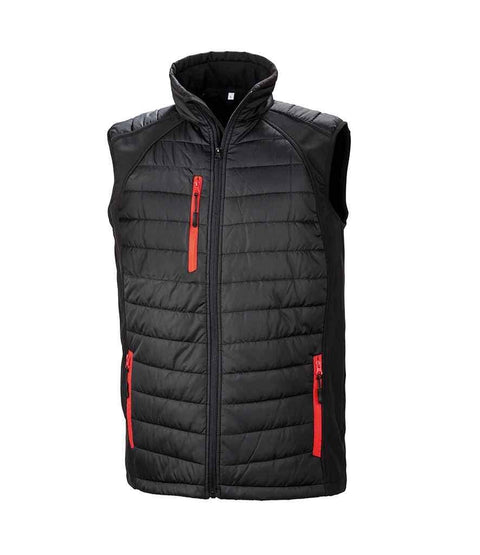 Black Padded Gilet with red zippers