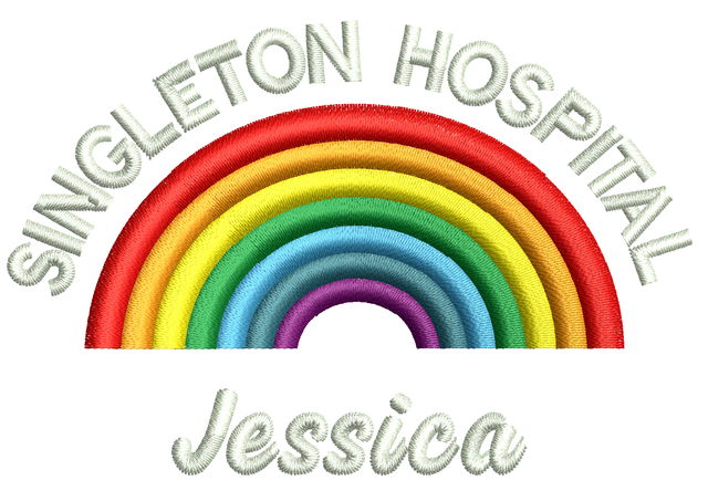 NHS Rainbow Fleece Logo