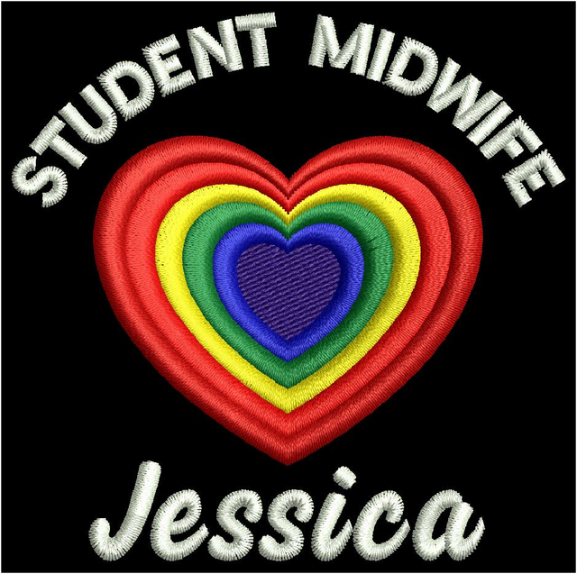 Student Midwife Heart Design Zip Hoodie Crest