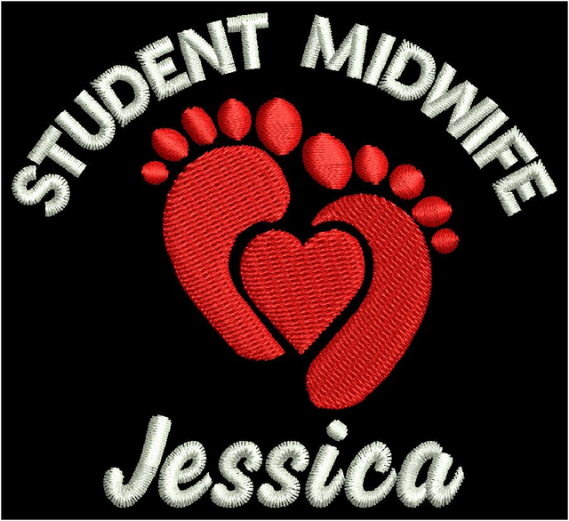 Student Midwife Heart Fleece Crest