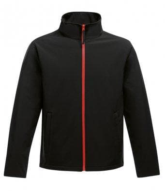 Black Softshell Jacket with Red Zip