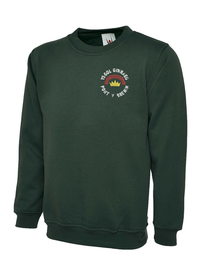 Ysgol Gymraeg Pont Y Brenin School Sweatshirt Bottle Green