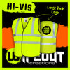 High Visibility Back Print Vests yellow or orange